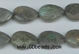 CLB185 15.5 inches 13*18mm faceted flat teardrop labradorite beads