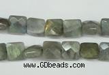 CLB198 15.5 inches 8*8mm faceted square labradorite beads