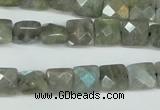 CLB199 15.5 inches 10*10mm faceted square labradorite beads