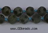 CLB230 15.5 inches 10mm faceted round matte labradorite beads