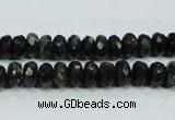 CLB303 15.5 inches 5*8mm faceted rondelle black labradorite beads