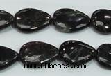 CLB316 15.5 inches 13*18mm flat teardrop black labradorite beads