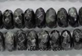 CLB323 15.5 inches 7*14mm faceted rondelle black labradorite beads