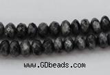 CLB330 15.5 inches 5*8mm faceted rondelle black labradorite beads