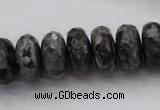 CLB331 15.5 inches 8*16mm faceted rondelle black labradorite beads