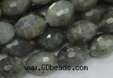 CLB36 15.5 inches 12*16mm faceted rice labradorite gemstone beads