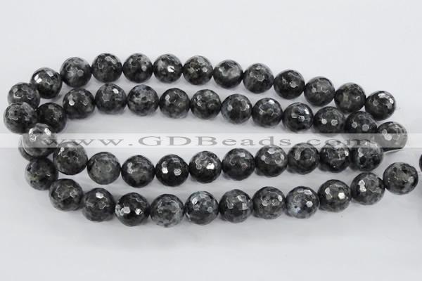 CLB364 15.5 inches 14mm faceted round black labradorite beads wholesale