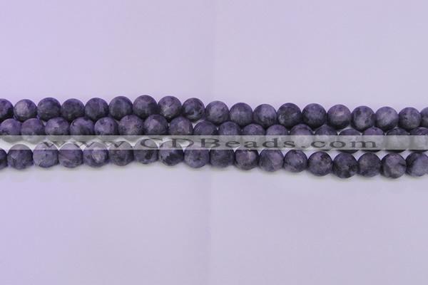 CLB374 15.5 inches 12mm round matte black labradorite beads