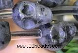 CLB378 15.5 inches 12*14*14mm skull black labradorite gemstone beads