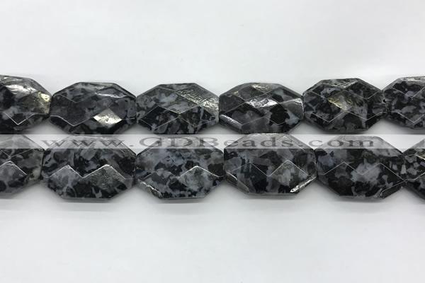 CLB380 24*32mm - 25*35mm faceted octagonal black labradorite beads