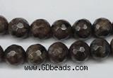 CLB403 15.5 inches 10mm faceted round grey labradorite beads