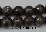 CLB404 15.5 inches 12mm faceted round grey labradorite beads