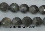 CLB515 15.5 inches 14mm faceted round labradorite gemstone beads