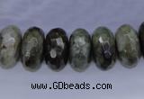 CLB57 15.5 inches 9*18mm faceted rondelle labradorite beads