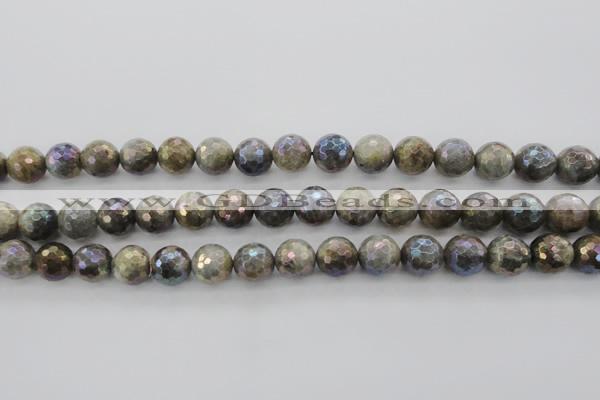 CLB614 15.5 inches 12mm faceted round AB-color labradorite beads