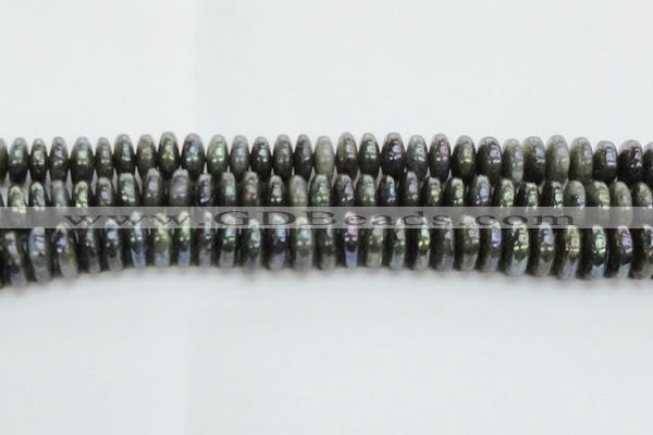 CLB621 15.5 inches 6*14mm rondelle AB-color labradorite beads