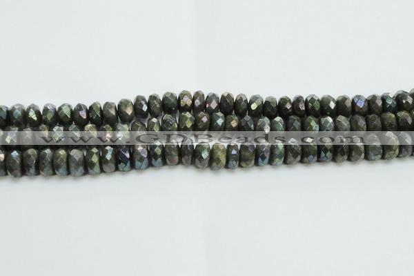 CLB625 15.5 inches 7*12mm faceted rondelle AB-color labradorite beads