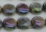 CLB635 15.5 inches 10mm flat round AB-color labradorite beads