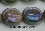 CLB639 15.5 inches 18mm flat round AB-color labradorite beads