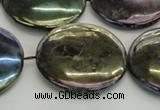 CLB642 15.5 inches 30mm flat round AB-color labradorite beads