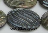 CLB671 15.5 inches 30*40mm carved oval AB-color labradorite beads