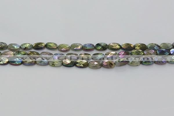 CLB673 15.5 inches 8*10mm faceted oval AB-color labradorite beads