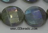 CLB681 15.5 inches 20mm faceted coin AB-color labradorite beads