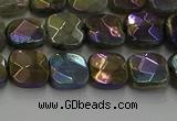 CLB685 15.5 inches 8mm faceted square AB-color labradorite beads