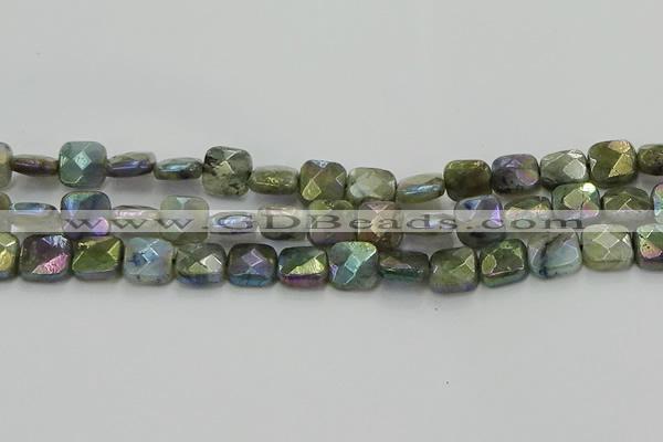 CLB687 15.5 inches 12mm faceted square AB-color labradorite beads