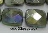 CLB690 15.5 inches 20mm faceted square AB-color labradorite beads