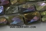 CLB697 15.5 inches 12*16mm faceted rectangle AB-color labradorite beads