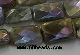 CLB698 15.5 inches 13*18mm faceted rectangle AB-color labradorite beads