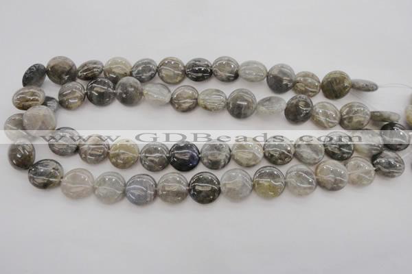 CLB736 15.5 inches 16mm flat round labradorite gemstone beads