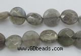 CLB741 15.5 inches 8mm faceted coin labradorite gemstone beads