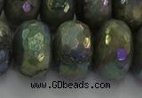 CLB763 15.5 inches 12*20mm faceted rondelle AB-color labradorite beads