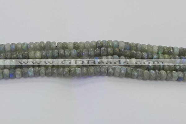 CLB773 15.5 inches 5*8mm faceted rondelle labradorite beads