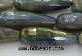 CLB785 15.5 inches 10*30mm faceted teardrop AB-color labradorite beads