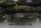 CLB789 15.5 inches 10*30mm faceted rice AB-color labradorite beads