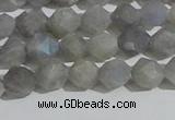 CLB996 15.5 inches 6mm faceted nuggets matte labradorite beads