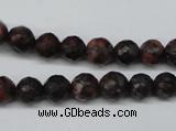 CLD102 15.5 inches 8mm faceted round leopard skin jasper beads