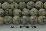 CLD202 15.5 inches 8mm round matte Chinese leopard skin jasper beads