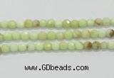 CLE32 15.5 inches 4mm faceted round lemon turquoise beads wholesale