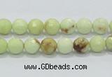 CLE34 15.5 inches 8mm faceted round lemon turquoise beads wholesale