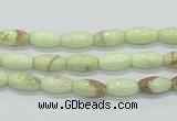 CLE35 15.5 inches 5*10mm rice lemon turquoise beads wholesale