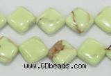 CLE37 15.5 inches 12*12mm diamond lemon turquoise beads wholesale