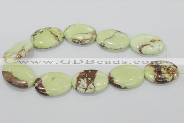 CLE48 15.5 inches 30*40mm oval lemon turquoise beads wholesale