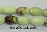 CLE70 15.5 inches 10*15mm faceted rice lemon turquoise beads