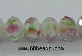 CLG04 12 inches 6*8mm faceted rondelle handmade lampwork beads