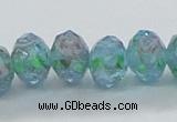 CLG05 12 inches 6*8mm faceted rondelle handmade lampwork beads