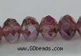 CLG06 12 inches 6*8mm faceted rondelle handmade lampwork beads